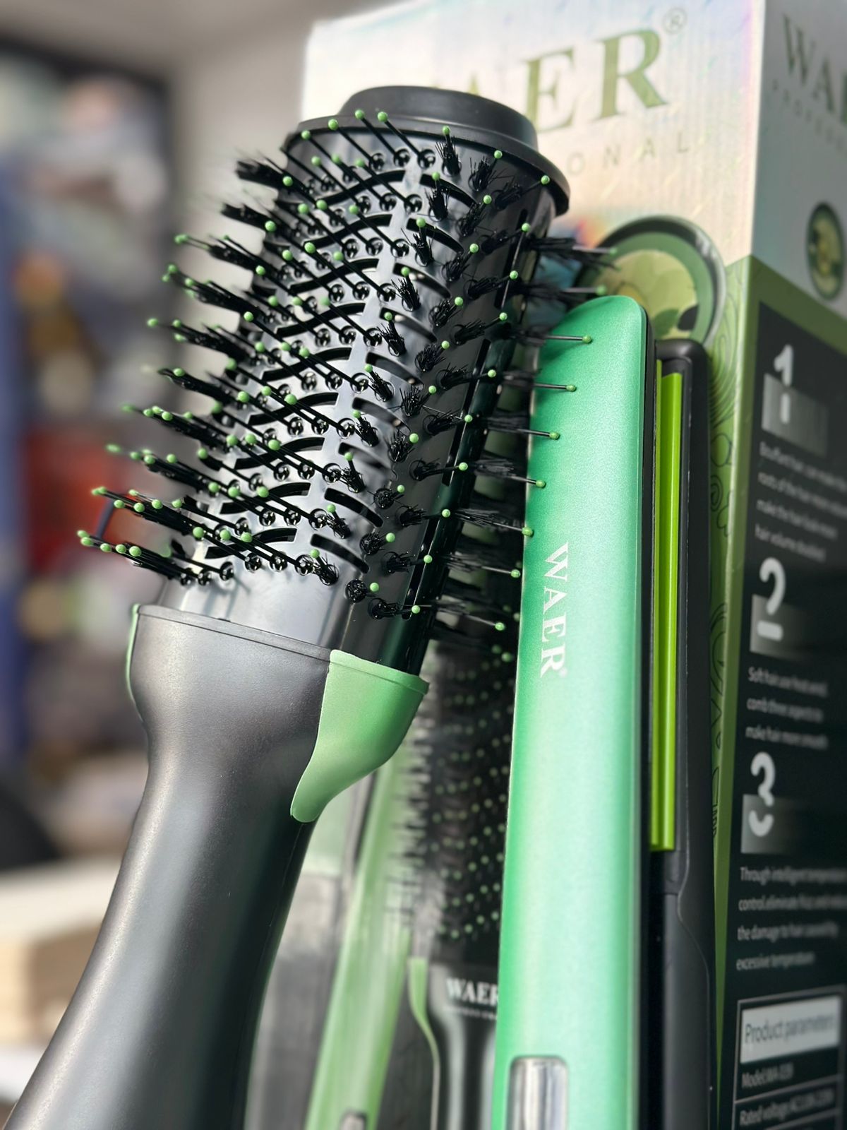 Kit Cepillo Secador Plancha Aguacate Combo Profesional 2en1